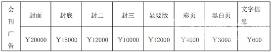 会刊广告价格